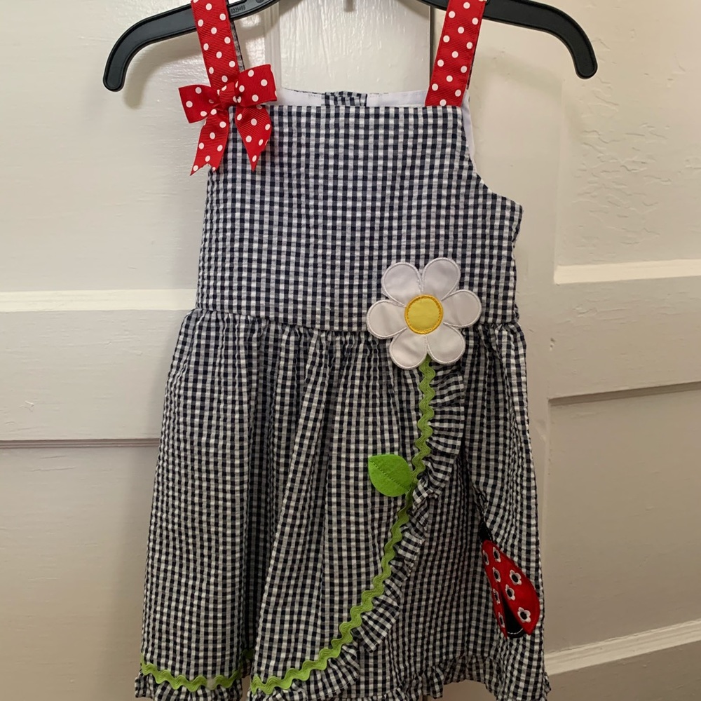 Girls 2t summer sundress. Black & white gingham.